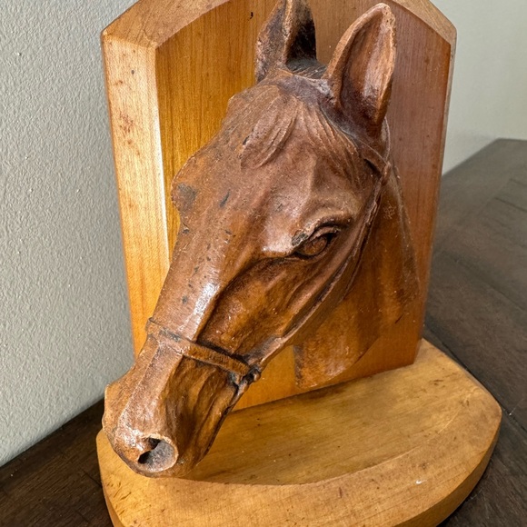 Vintage Wood HORSE Bookend Western Equestrian Pony Syrocowood‎ - Picture 2 of 5